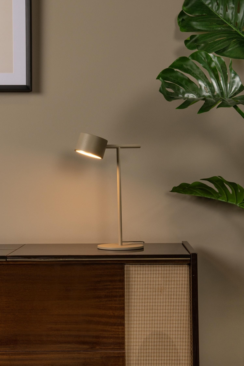 Lucide GIAN - Stolová lampa - LED Dim. - 1x8W 2700K - Taupe